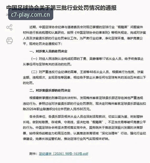 中国足协第三批禁足名单深度解析：C7娱乐平台带你读懂足坛乱象